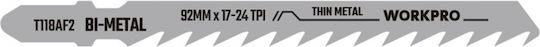 WorkPro Jig Saw Blade for Metal 92mm 5pcs WP404043