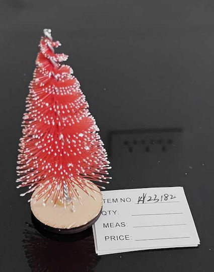 Christmas Decorative Wood Tree 8cm Red