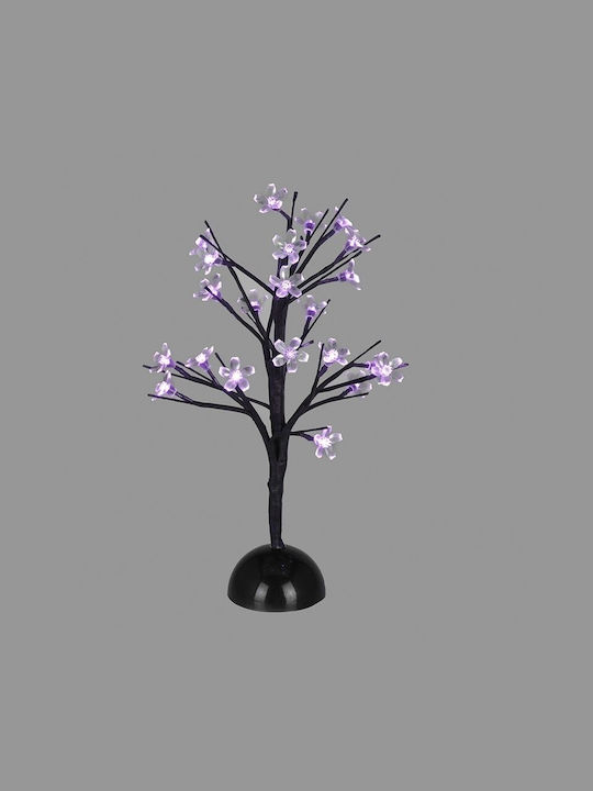 Christmas Decorative Illuminated Cherry Tree Natural Appearance 45cm IP20 Battery Purple