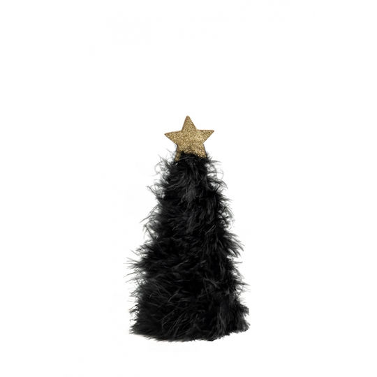 Christmas Decorative Fabric Tree Cone 22.5cm Black