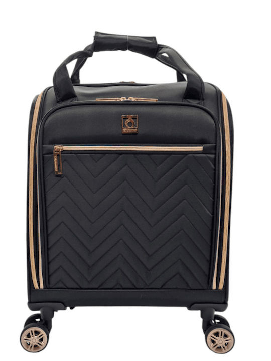 Diplomat Kleine Monaco-Kollektion Kabinen-Stoffkoffer Schwarz mit 4 Rädern Höhe 55cm