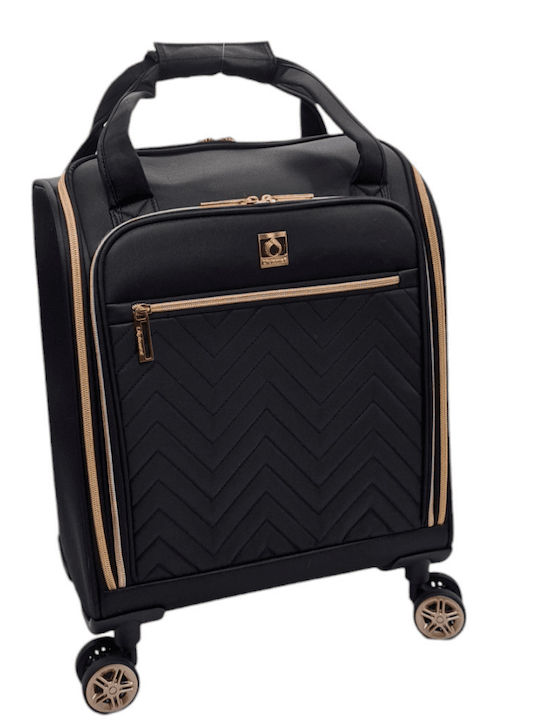 Diplomat Kleine Monaco-Kollektion Kabinen-Stoffkoffer Schwarz mit 4 Rädern Höhe 55cm