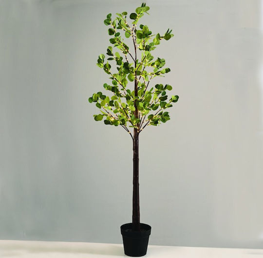 Christmas Decorative Illuminated Metal Tree IP44 Brown Eucalyptus Leaf Tree