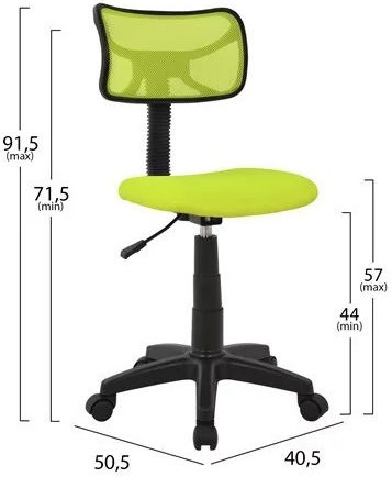 Детски Стол За Бюро 40.5x50.5x91.5см Зелен