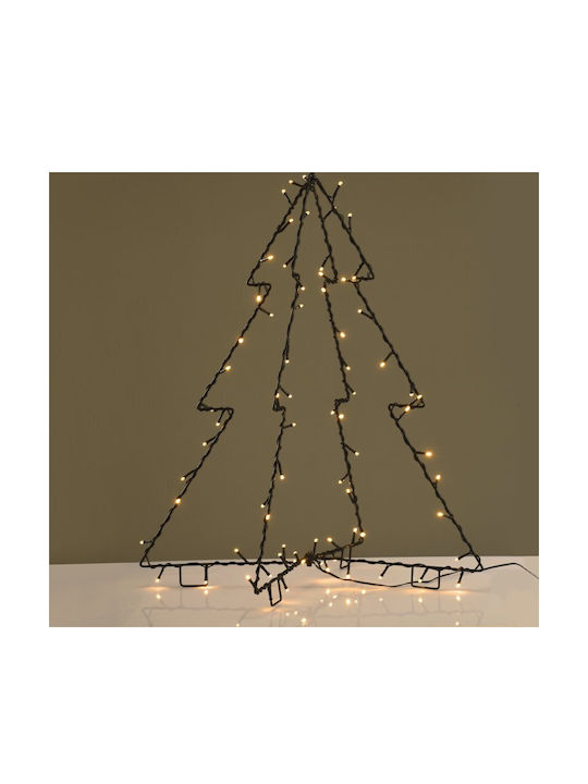 Aca Christmas Decorative Illuminated Metal Tree 65cm IP44 Electric Black