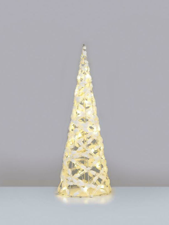 Aca Christmas Decorative Illuminated Fabric Tree Cone 60cm IP20 Battery White