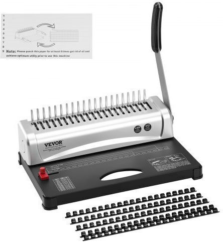 Vevor Bookbinder Machine for Spirals for Maximum 450 Sheets ZDJ20SSSD210BTS1FV0