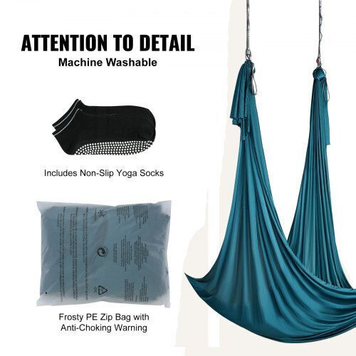 Vevor Yoga Hammock Set 11 Meters Green Dck10x28mmlczsf51v0