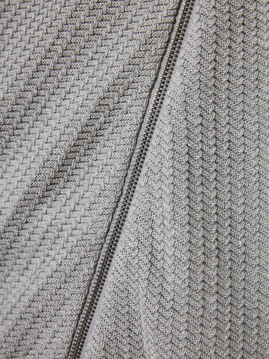 Men's Knitted Cardigan with Hood Gray