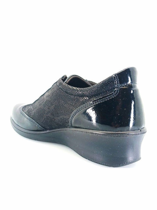 Ανατομικά Γυναικεία Slip-On Δερμάτινα Μαύρα
