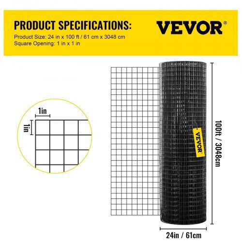 Vevor Garden Fencing Material 1pcs Black