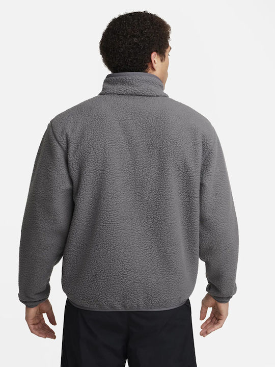 Nike Club Seasonal Winter Jacket Men's Fleece Cardigan Gray FZ0888