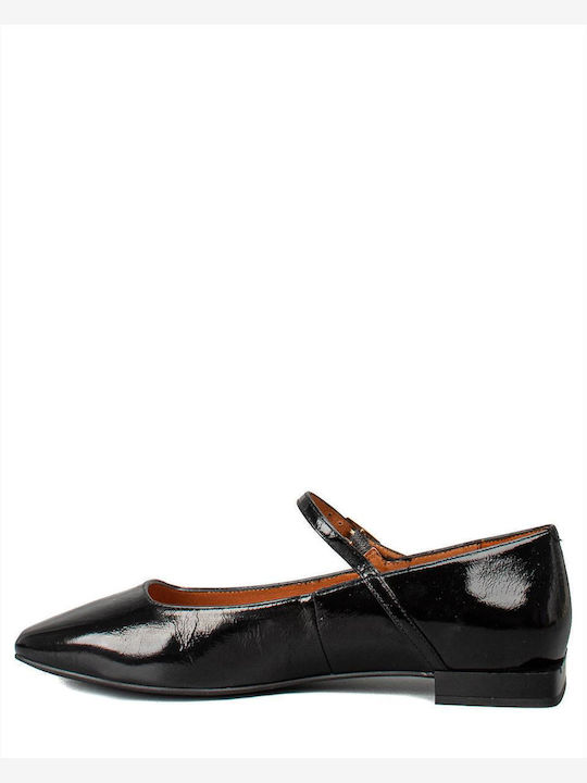 Lederne Damen Ballerinas in Schwarz Farbe