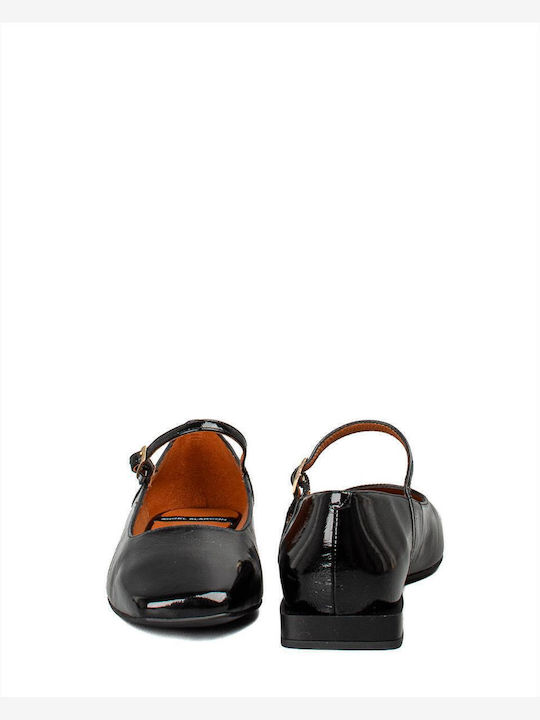 Lederne Damen Ballerinas in Schwarz Farbe