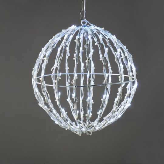 Aca Christmas Plastic Rope Light in Shape Ball White 31x30x30cm 3d Cage Ball