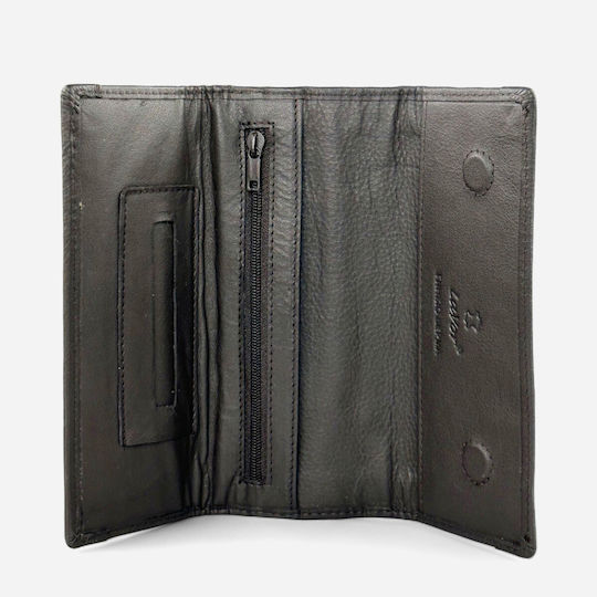 Lavor Leather Tobacco Pouch Brown with Button 16.5x7.5cm