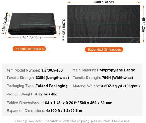 Vevor Agro Textile Hood Ground Cover 108gr/m² JBXBZ4100FT3QM648V0