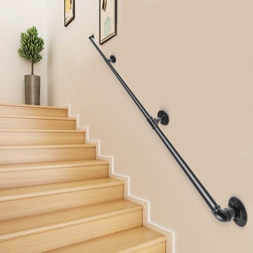 Vevor Stair Handrail 9ft 440lbs Industrial Steel Handrail Indoor Outdoor Tzbgsltfsgyg9vdeuv0