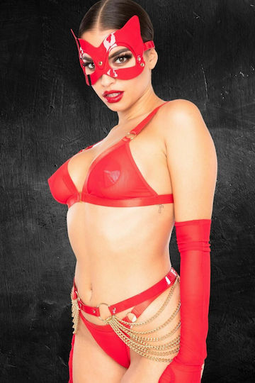 Kinky Diva BDSM Маска в Червен Цвят