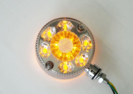 Side Marker Light 28 LED Chrome Rim 24v Amber Earring Type