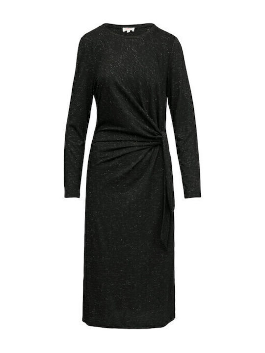 Rochie Midi Tricotată Neagră