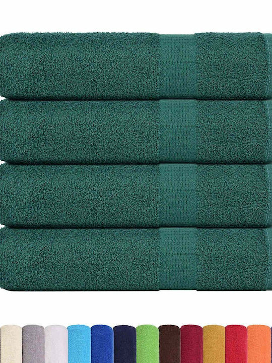 vidaXL 4pc Bath Towel Set 70x140cm. Green