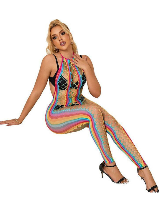 Subblime Sexy Bodystockings Gittermuster mit Offenem Schritt Schwarz