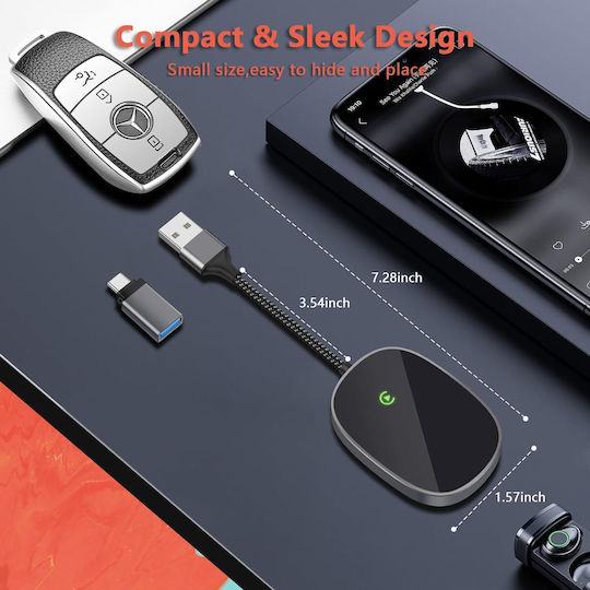 Wireless Android Auto Adapter 2 In 1 2024 Carplay Vichema Tech Compatible Ios Android Plug Play Online Upgrade Voice Assistant Models That Come Original Wired Carplay Mercedes Audi Bmw Ford Fiat Vw Mazda Hyundai Others