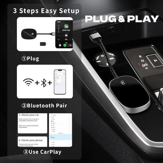 Wireless Android Auto Adapter 2 In 1 2024 Carplay Vichema Tech Compatible Ios Android Plug Play Online Upgrade Voice Assistant Models That Come Original Wired Carplay Mercedes Audi Bmw Ford Fiat Vw Mazda Hyundai Others