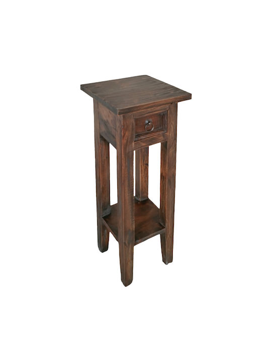 Square Side Table Orkney from Solid Wood Walnut Shade L25xW25xH67cm.