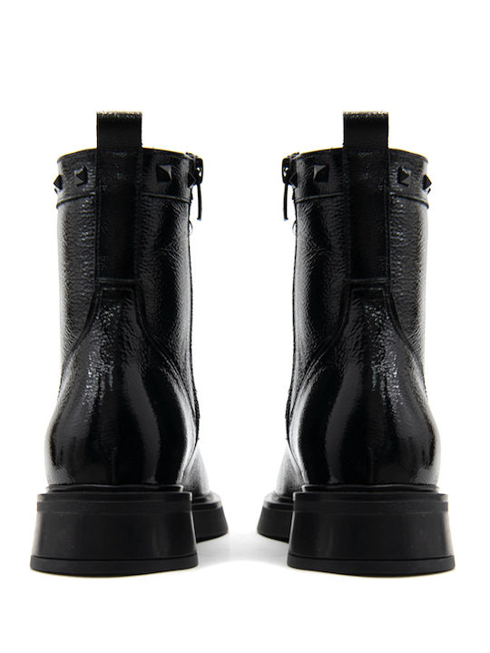 Stiefeletten Damen aus Lackleder Schwarz