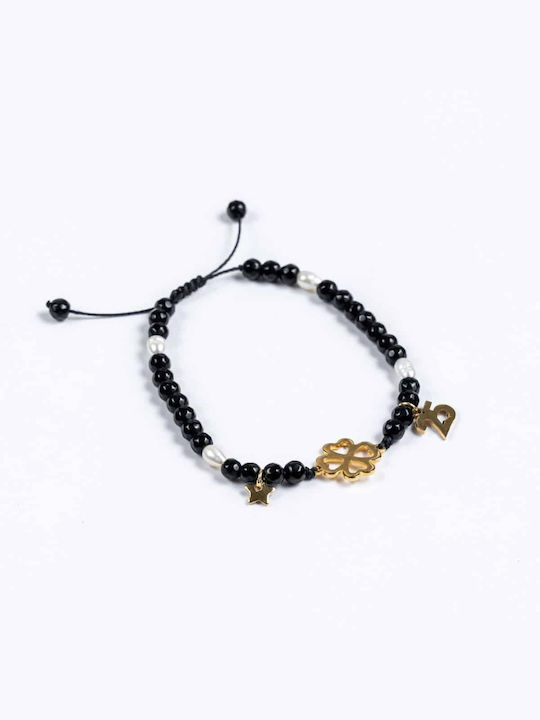 Cuoro Bracelet Lucky Charm with Pearls