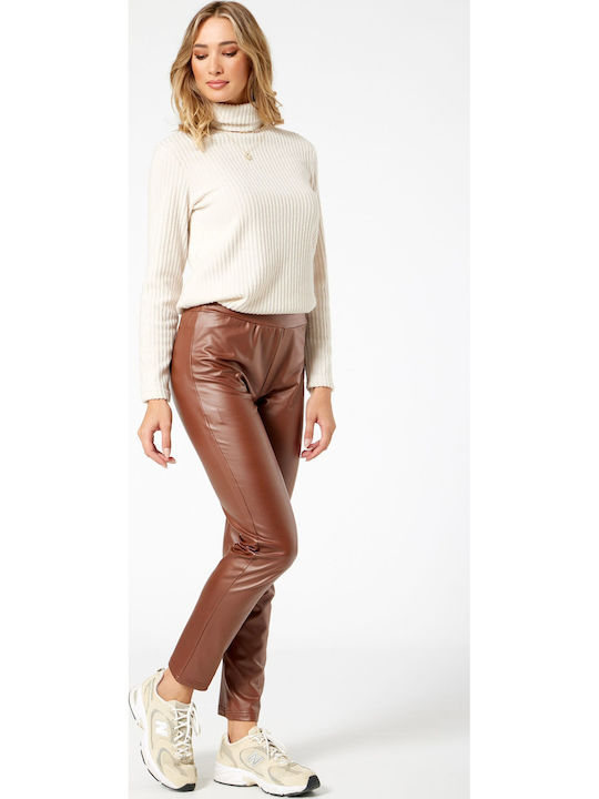 Damen Stoff Hose Brown