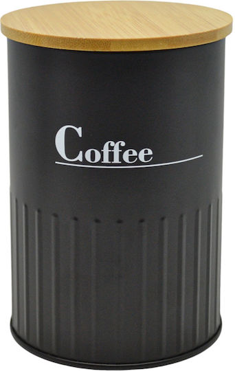 Ankor Vase Coffee with Lid Metallic Black 9.5x9.5x13cm
