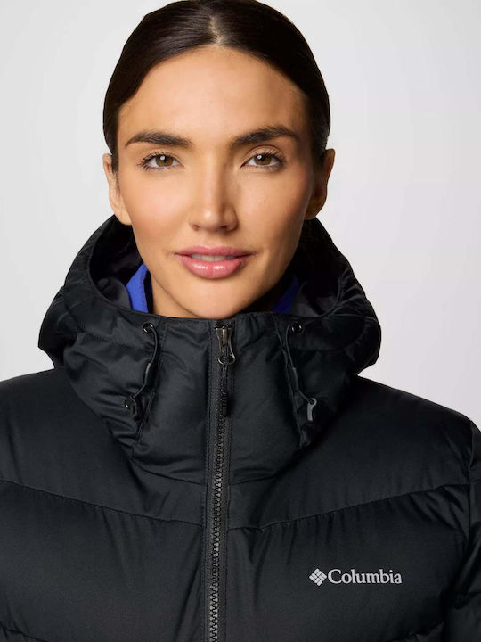 Abbott Peak Ii Women's Long Puffer Jacket Waterproof for Winter with Hood Black