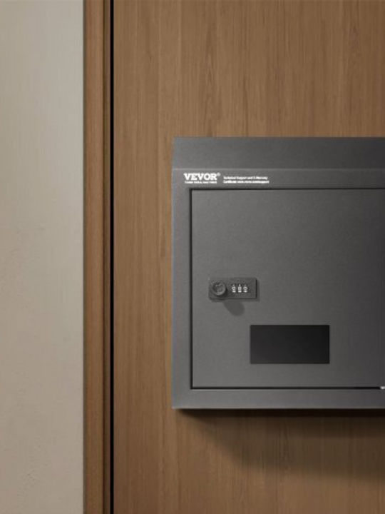 Vevor Γραμματοκιβώτιο Εξωτερικού Χώρου Inox σε Μαύρο Χρώμα