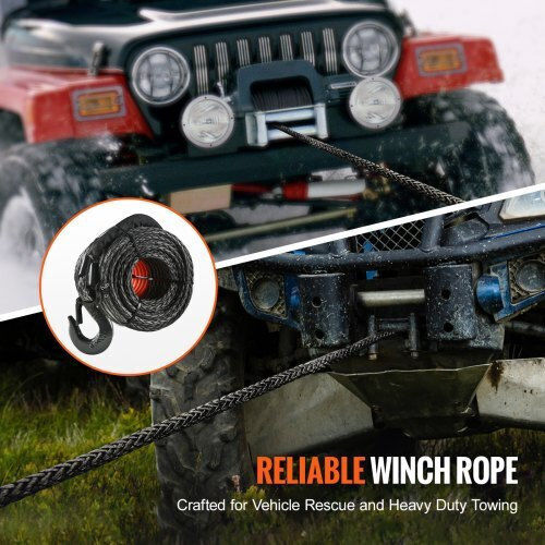 Vevor Car Towing Equipment Tow Rope In Black Color