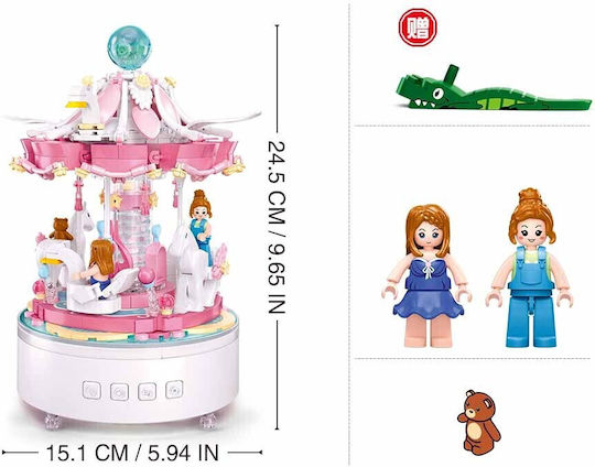 Sluban Cuburi De Construit Music Carousel Pentru Vârsta 14+ Număr Bucăți 566