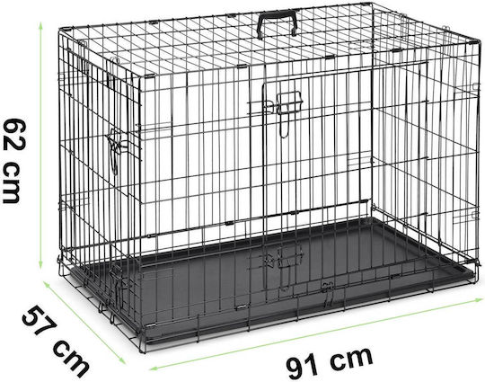 Pethaus Dog Wire Crate with 2 Doors 91x57x62cm