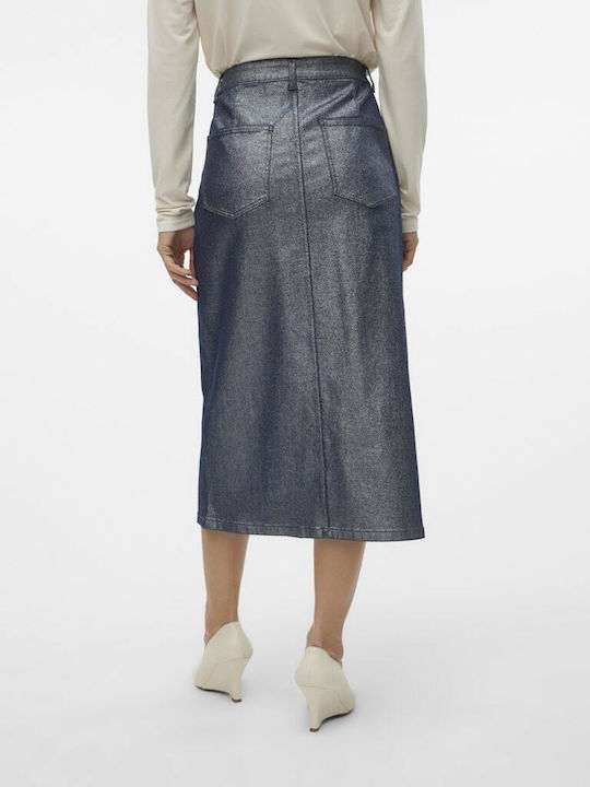 Vero Moda High-waisted Skirt Medium Blue Denim