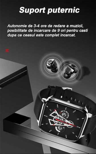 2in1 Smartwatch Bluetooth 5.0 Headphones Wireless Vichema Tech 1.83 Inch Display Ip66 Full Touch App Notifications Call Answering Selfie Function Fitness Monitoring Health Tracking