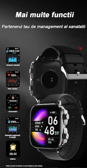 2in1 Smartwatch Bluetooth 5.0 Headphones Wireless Vichema Tech 1.83 Inch Display Ip66 Full Touch App Notifications Call Answering Selfie Function Fitness Monitoring Health Tracking