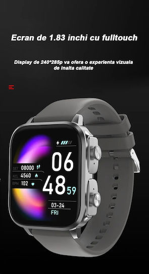 2in1 Smartwatch Bluetooth 5.0 Headphones Wireless Vichema Tech 1.83 Inch Display Ip66 Full Touch App Notifications Call Answering Selfie Function Fitness Monitoring Health Tracking