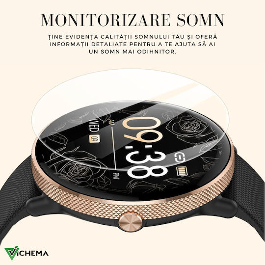 Vichema Tech Smartwatch Full Touch Amoled Hd Screen 1.43 Inch Bluetooth 5.3 Ip68 120+ Sports Modes Health Monitoring 200+ Watch Faces Voice Assistant Remote Control Notifications