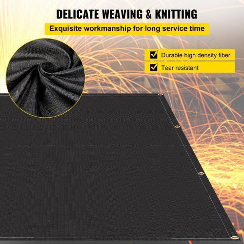 Vevor Fire Blankets Set of 2 8' X 10' Heat Resistant Up to 1022°F Black 12 Brass Grommets Hthsjbdd8x1026zrcv0