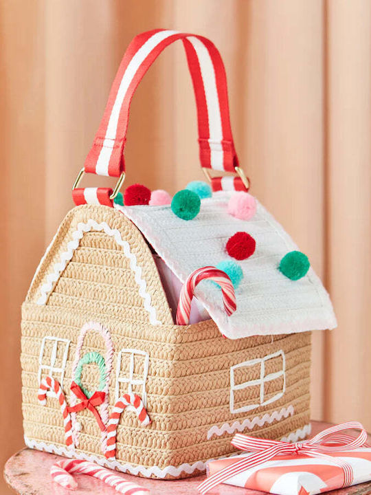 Meri Meri Meri Meri Christmas Fabric Bag Gingerbread House 18x22x18cm