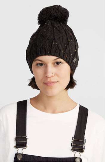 Beanie Γυναικείος Σκούφος Πλεκτός σε Μαύρο χρώμα