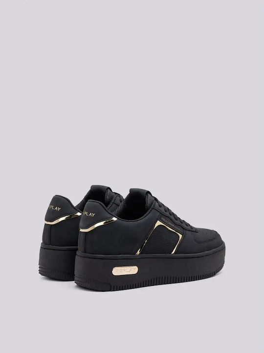 Replay Flatforms Sneakers Black-Gold