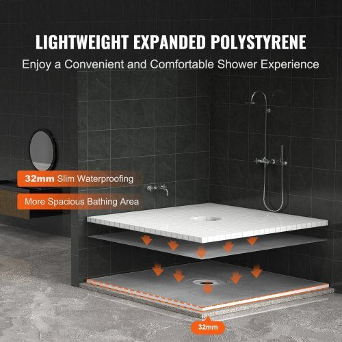 Vevor Keramik Dusche x182.8cm Gray
