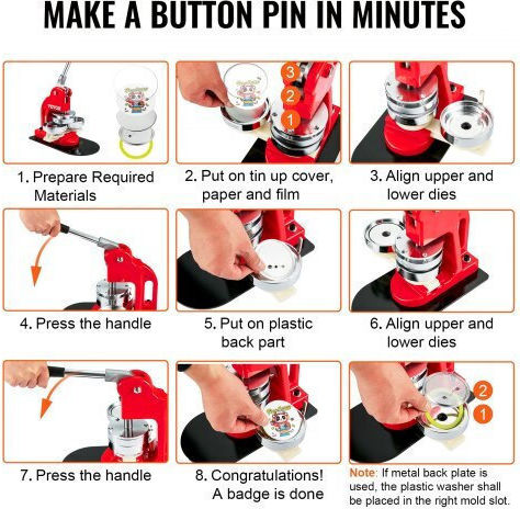 Set of 200 Buttons 75mm Button Maker Machine Vevor Xzgslh75mm200w5sav0